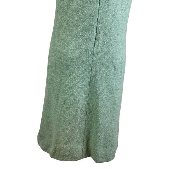Vintage 1960s Mint Green Textured A-Line Dress - Size 16 Lined Mod Retro Look - Picture 9 of 16
